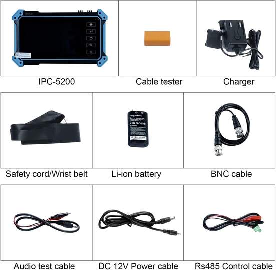 Probador de cámaras IPC TESTER 8MP 5 en 1 AHD CVI 